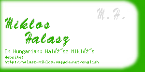miklos halasz business card